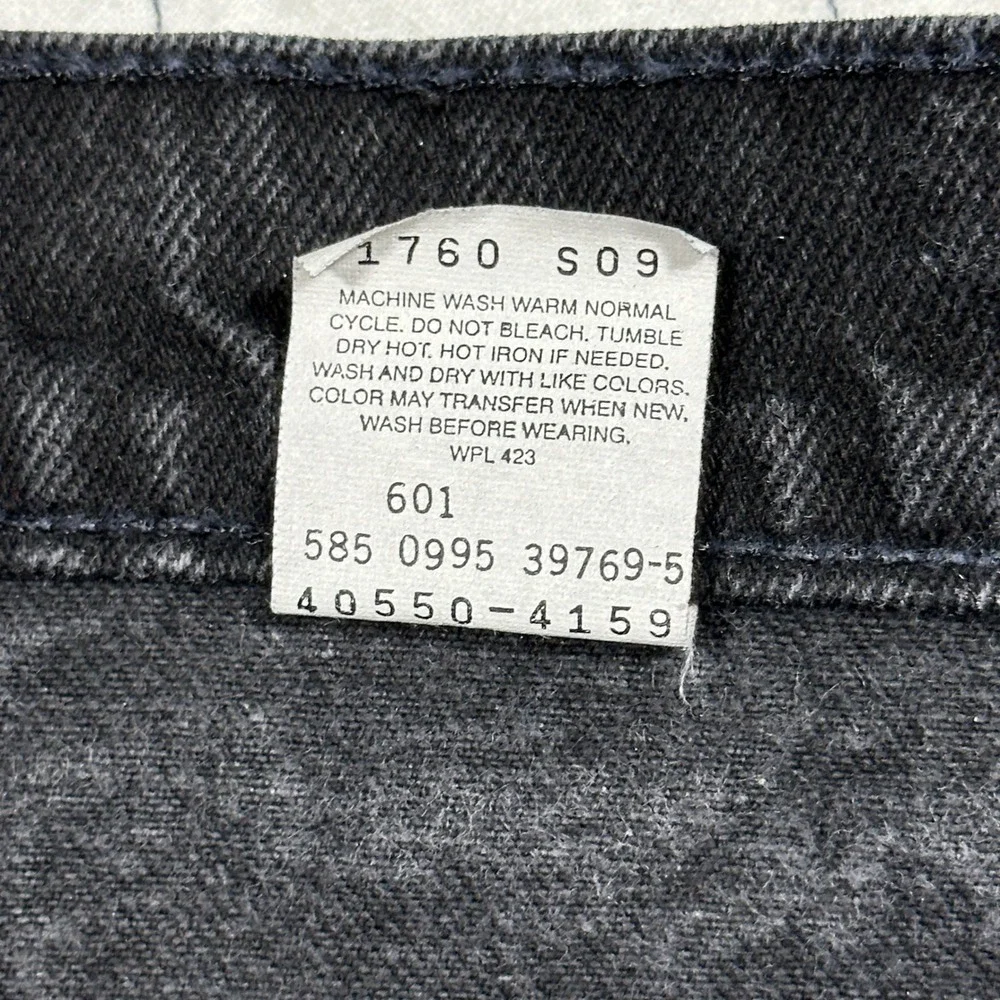Vintage 90s Levis 550 Orange Tab Black Relaxed Tapered Jeans Made in USA *35x30